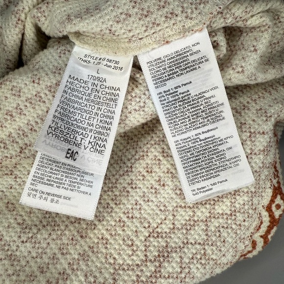 Women’s Marmot Cream and Brown Patterned Long Sleeve Top - Picture 4 of 4
